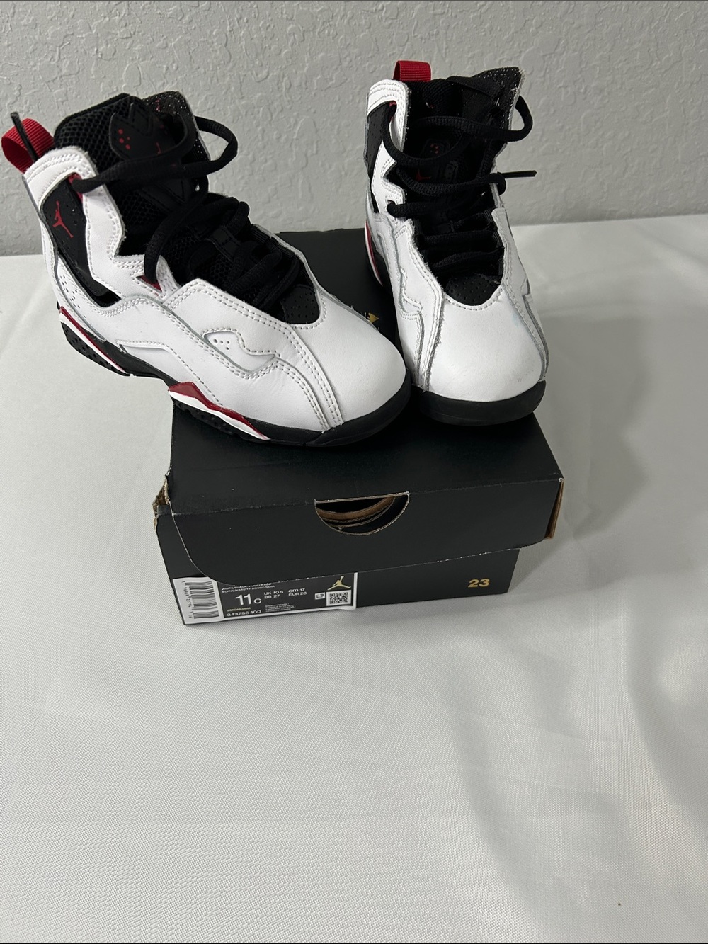 Air Jordan 6 Rings PS White Black Red Kids Size 11C w/ Box